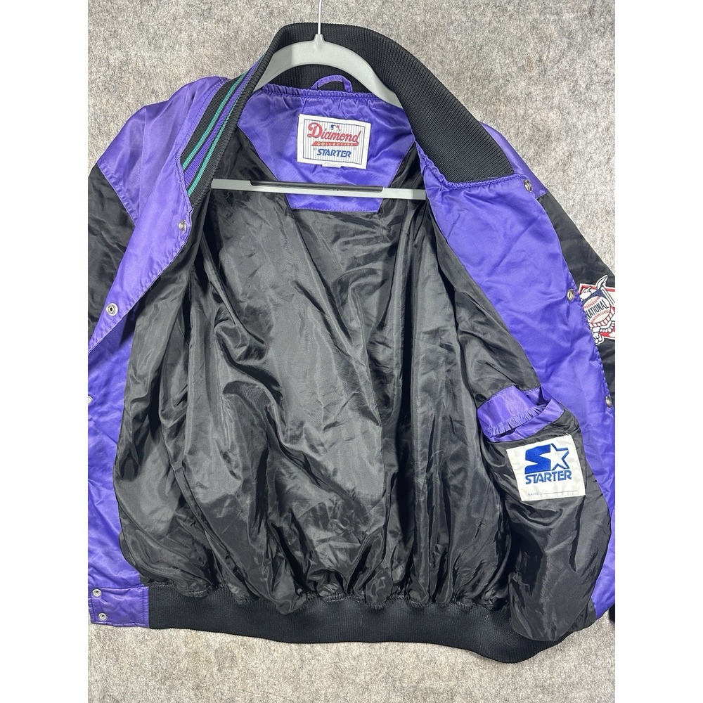 Vintage 1998 Starter Diamond Collection Arizona Diamondbacks Jacket M Purple MLB - Picture 2 of 11